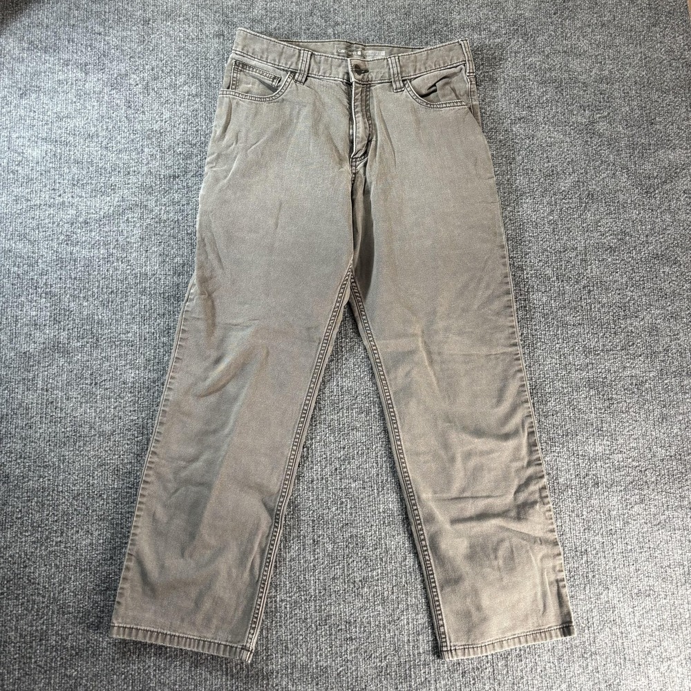 Carhartt Jeans Mens 32x30 Brown Canvas Relaxed Straight Carpenter Workwear